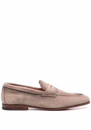 Santoni suede penny loafers - Neutrals
