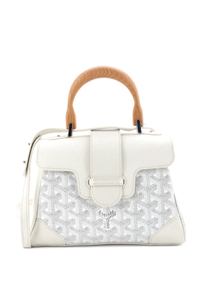 Goyard Pre-Owned Saigon Top Handle Bag Coated Canvas with Leather Mini shoulder bag - White