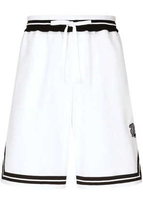 Dolce & Gabbana logo-print cotton track shorts - White