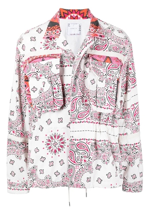 sacai paisley-print shirt jacket - White