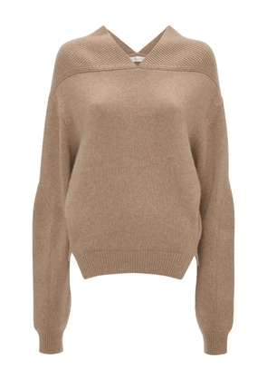 Victoria Beckham V-neck yoke detail sweater - Neutrals