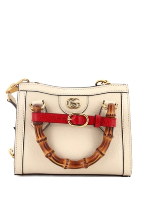 Gucci Pre-Owned Diana NM Bamboo Handle Tote Leather Mini crossbody bag - White