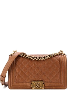 CHANEL Pre-Owned Boy Flap Bag Quilted Caviar Old Medium crossbody bag - Brown