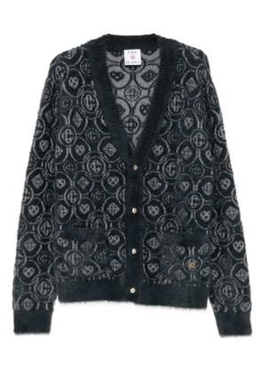 Casablanca logo-pattern V-neck cardigan - Grey