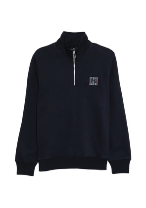 PS Paul Smith logo-embroidered zipped sweatshirt - Blue