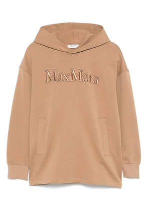 'S Max Mara embroidered-logo hoodie - Brown
