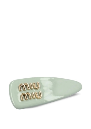 Miu Miu logo-detail hair clip - Green