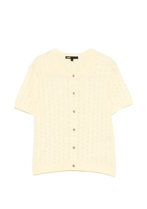 Maje buttoned short-sleeve cardigan - Yellow