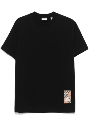 Burberry Check-logo patch cotton T-shirt - Black