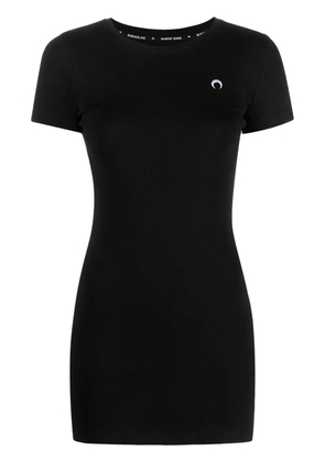 Marine Serre fine-ribbed organic cotton T-shirt dress - Black