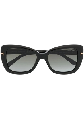 TOM FORD Eyewear logo-detail butterfly-frame sunglasses - Black