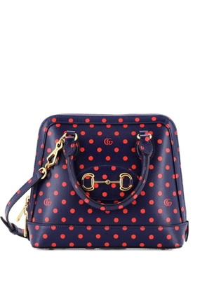 Gucci Pre-Owned Horsebit 1955 Top Handle Bag Printed Leather Small satchel - Blue