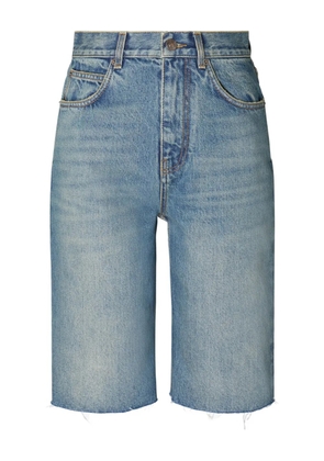 Tory Burch distressed denim shorts - Blue