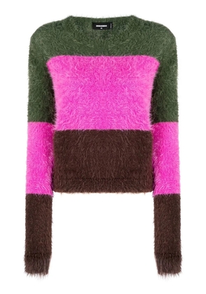 DSQUARED2 striped brushed-effect jumper - Green