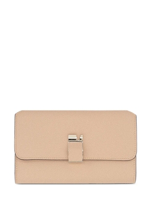Valextra NoLo pebble-texture leather clutch bag - Neutrals