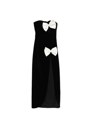 Alessandra Rich bow-detail slit dress - Black