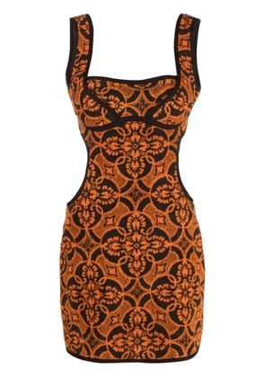 Marine Serre Towels cut-out minidress - Red