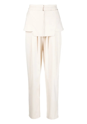 ANDREĀDAMO corset-detail straight-leg trousers - Neutrals