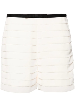 Edward Achour Paris bow-detail pleated shorts - White