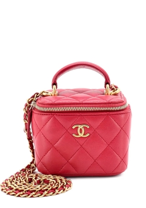 CHANEL Pre-Owned Classic Top Handle Vanity Case with Chain Quilted Lambskin Mini crossbody bag - Pink