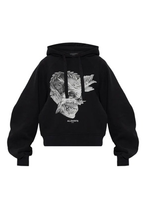 AllSaints Mysterie graphic zip-back hoodie - Black