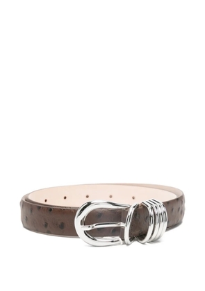 Déhanche Hollyhock ostrich-pattern leather belt - Brown