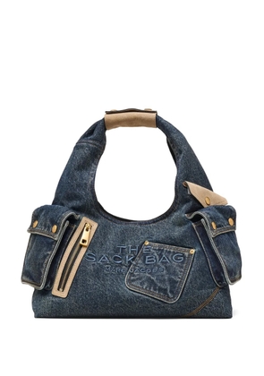 Marc Jacobs The Denim suede-detail pocket tote bag - Blue