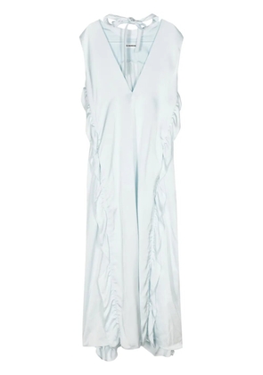 Jil Sander ruffle-trim satin maxi dress - Blue