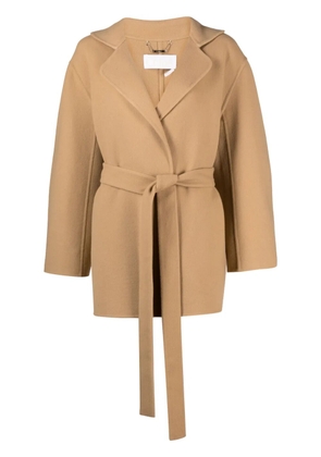 Chloé notch-lapels brushed belted coat - Neutrals