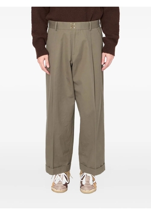 Kolor pleated-cuffed trousers - Green