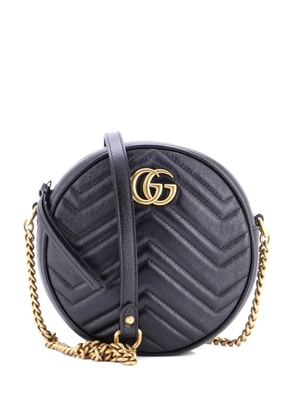 Gucci Pre-Owned GG Marmont Round Shoulder Bag Matelasse Leather Mini crossbody bag - Black