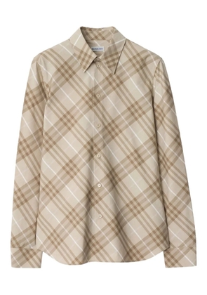 Burberry check-pattern cotton shirt - Neutrals