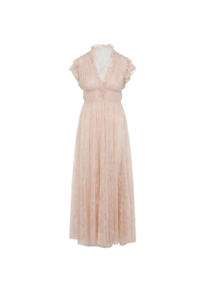 Alberta Ferretti ruffled lace dress - Pink