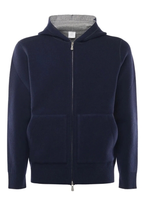 Eleventy zip hooded knitwear - Blue