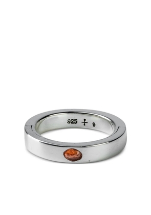 Parts of Four sterling silver Sistema sapphire ring