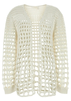 Chloé open-knit silk cardigan - White