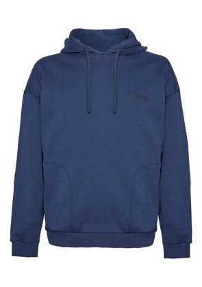 Zegna logo-embroidered hoodie - Blue