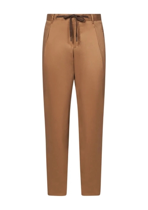 FRANZESE COLLECTION Stefano De Martino pleated drawstring trousers - Brown