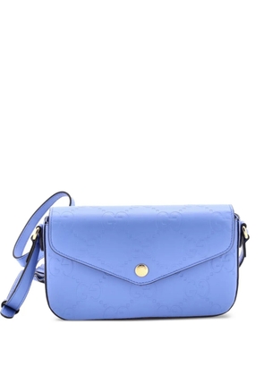 Gucci Pre-Owned Envelope Flap Jumbo GG Embossed Leather Super Mini crossbody bag - Blue