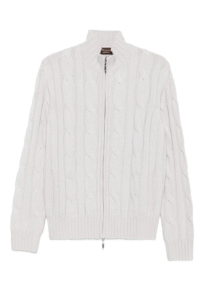 Doriani Cashmere cable-knit zip-up cardigan - Grey