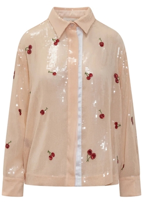 DES PHEMMES sequinned shirt - Neutrals