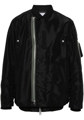 sacai contrasting-trim layered bomber jacket - Black