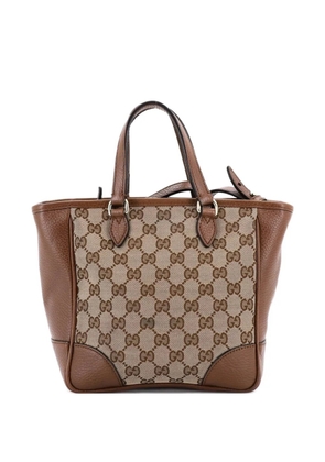 Gucci Pre-Owned Bree Convertible Tote GG Canvas with Leather Small crossbody bag - Brown