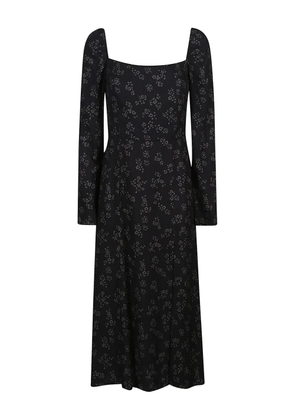 MAR DE MARGARITAS square-neck floral-print dress - Black