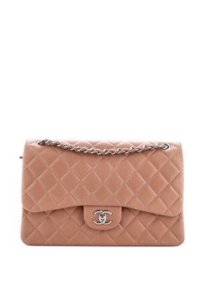 CHANEL Pre-Owned Classic Double Flap Bag Quilted Lambskin Jumbo shoulder bag - Neutrals