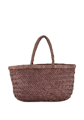 DRAGON DIFFUSION herringbone-weave leather tote bag - Brown