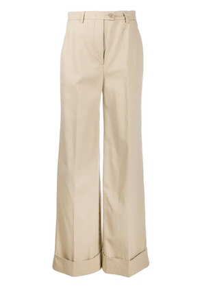 ASPESI flared leg high-waisted trousers - Neutrals