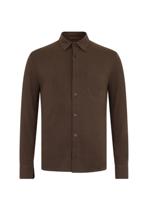Moorer patch-pocket shirt - Brown