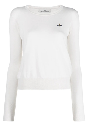 Vivienne Westwood Orb-embroidered cotton-cashmere jumper - Neutrals