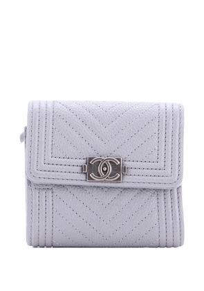 CHANEL Pre-Owned Boy Trifold Flap Wallet Chevron Caviar small wallets - Grey